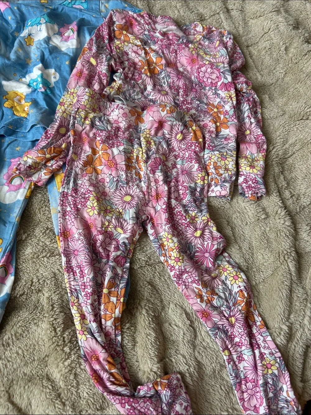 4 Kids Floral & Character  soft fabric Pajama Set - Pink, Blue, Green, Purple